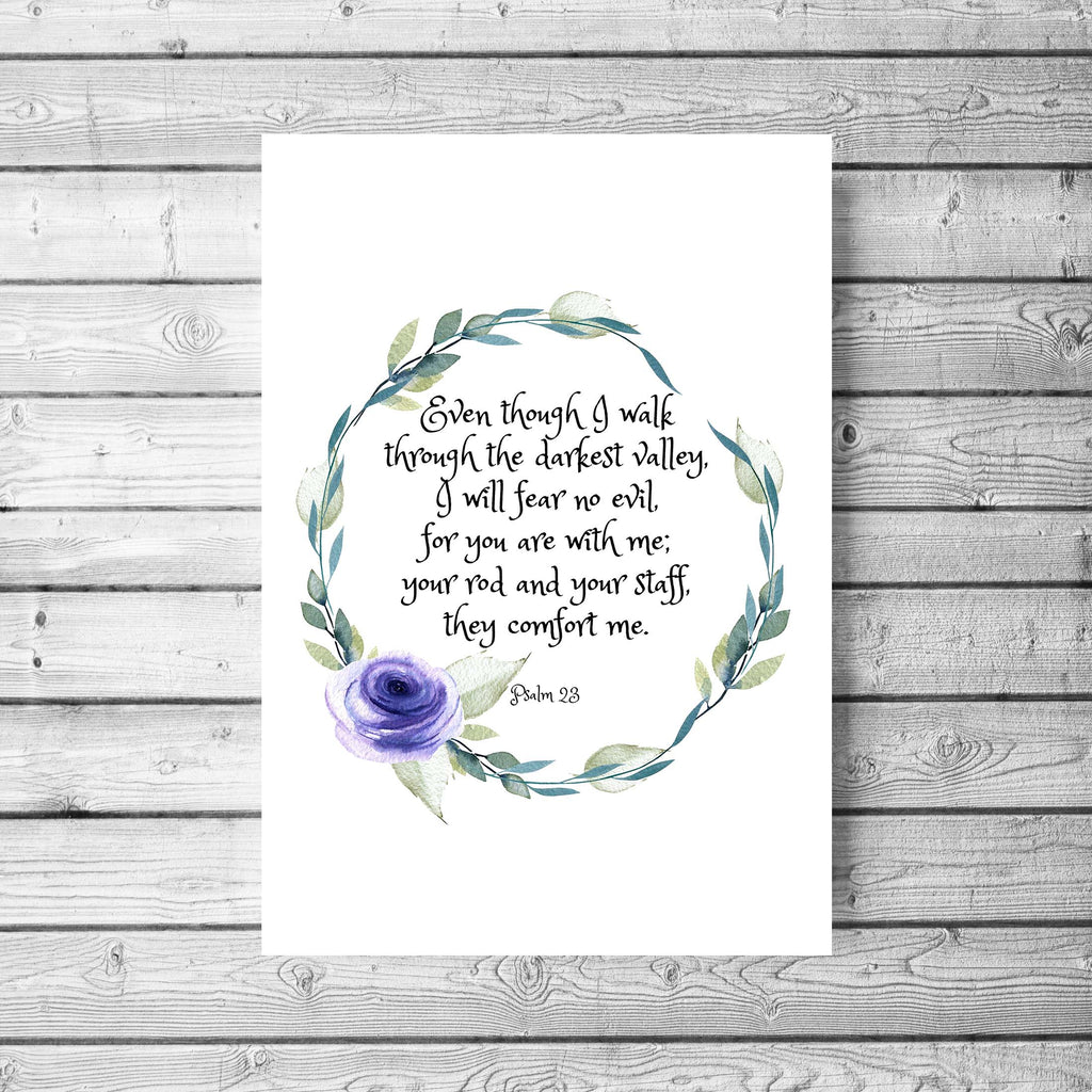 Psalm 23 The Lord is my Shepherd Printable Art, Psalm 23, Bible printables, my cup is, bible verse wal art print