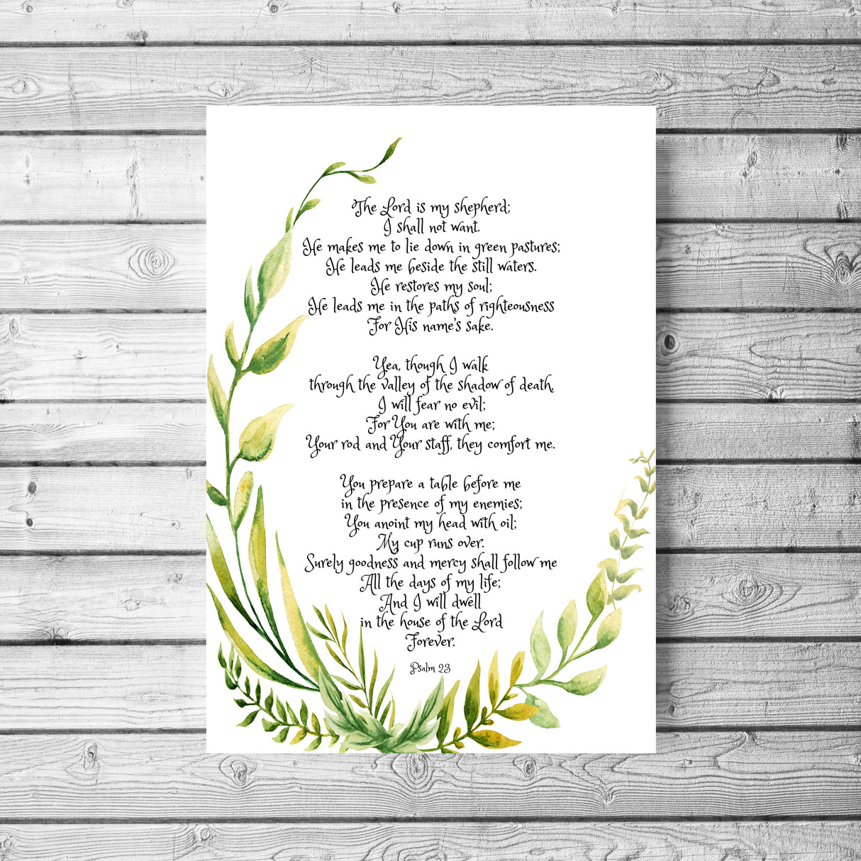 The Lord Is My Shepherd Print, Psalm 23 Print, Christian Print, Christian Gift, Bible Verse Print, Scripture Print