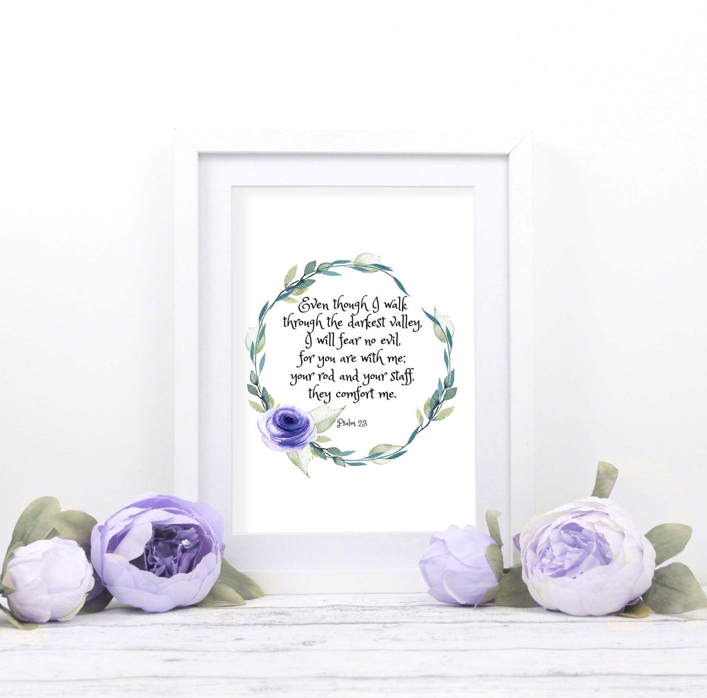Psalm 23 Printable Art, Psalm 23, Bible printables, my cup is, bible verse wal art print, bible verses for encouragement
