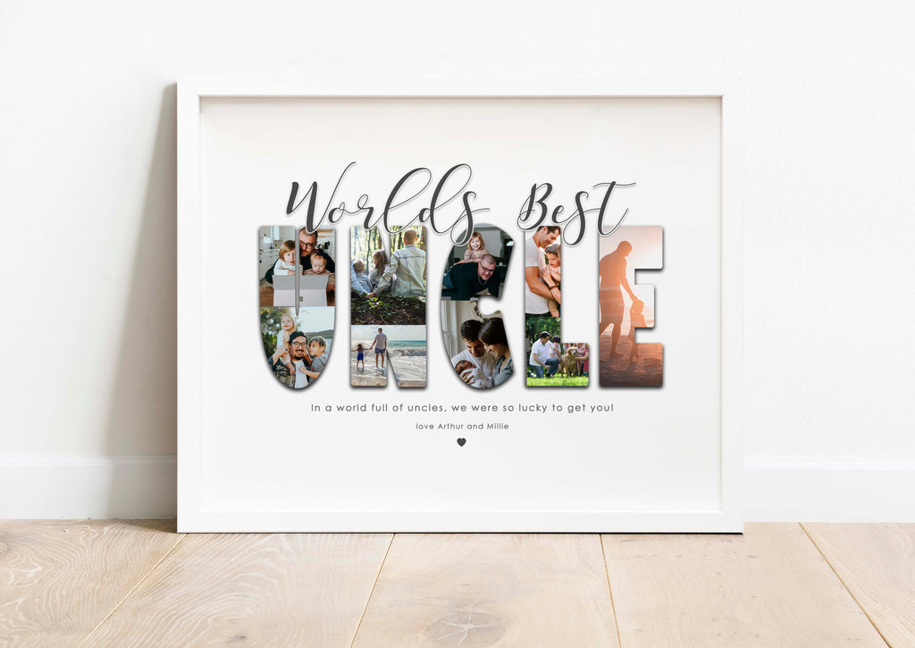Personalised Uncle Photo Collage Prints, Unique Custom Uncle Gifts, unique birthday gifts for uncle, best uncle gifts uk