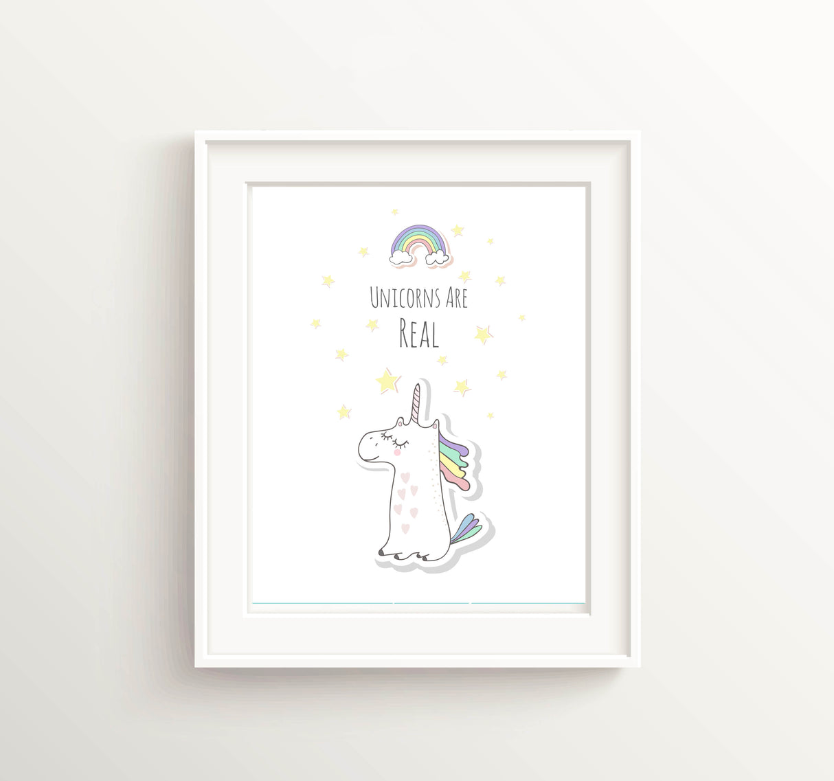 Unicorns Are Real Wall Art Print, Unicorn Nursery Prints for Girls, unicorn wall art, unicorn pictures