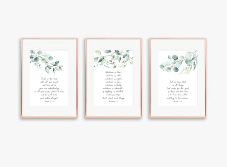 contemporary Christian Wall Art Uk, christian print sets uk, botanical print sets, botanical wall art, botanical prints
