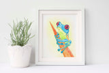 Watercolour Frog Paintings, Frog Watercolour Paintings, Frog Prints, Frog Wall Art, Frog Wall Decor, Frog Artwork