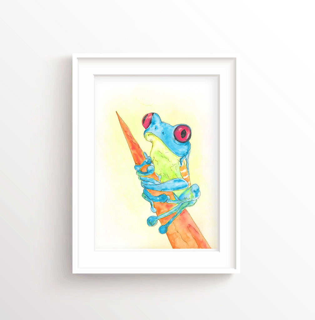 Watercolor Frog Art Print, Frog Art, Frog Picture, Frog Print Nursery Decor, Frog Wall Art, Watercolor Animal Print