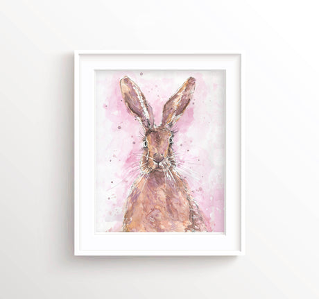 Watercolour Hare Painting, Watercolour Hare Pictures, hare watercolor paintings, hare watercolor artwork, hare wall art