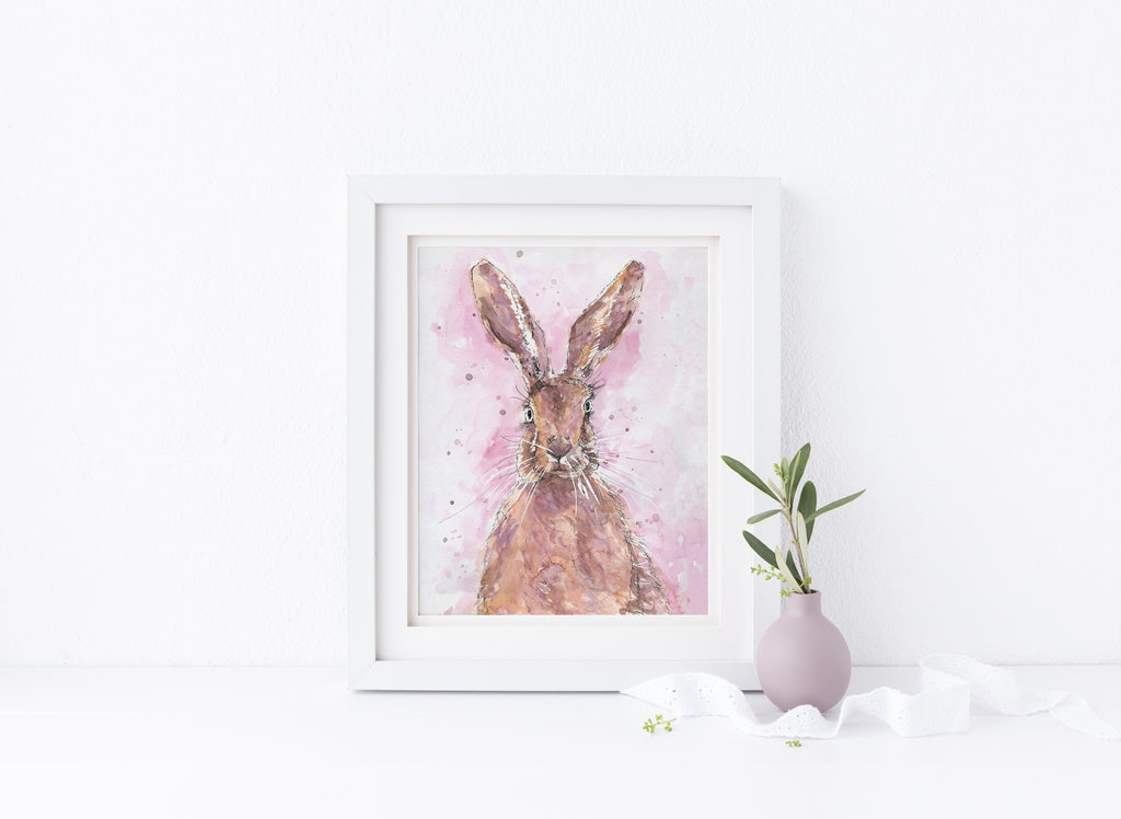 Watercolour Hare Painting, Watercolour Hare Pictures, hare watercolor paintings, hare watercolor artwork, hare wall art