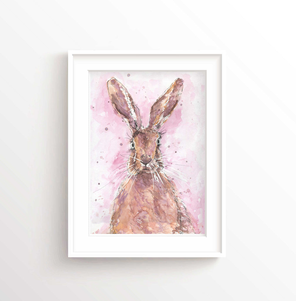 Crafty Cow Design, Watercolour rabbit, watercolour rabbit painting, watercolour rabbit print, watercolour rabbit picture