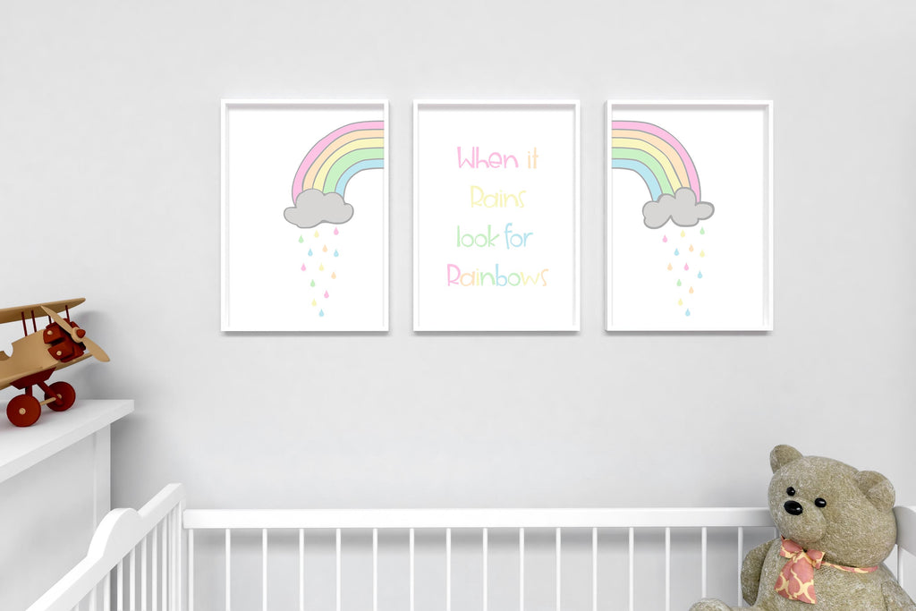 nursery ideas neutral, baby nursery ideas pictures, pastel rainbow bedroom, rainbow nursery wall art, pastel nursery