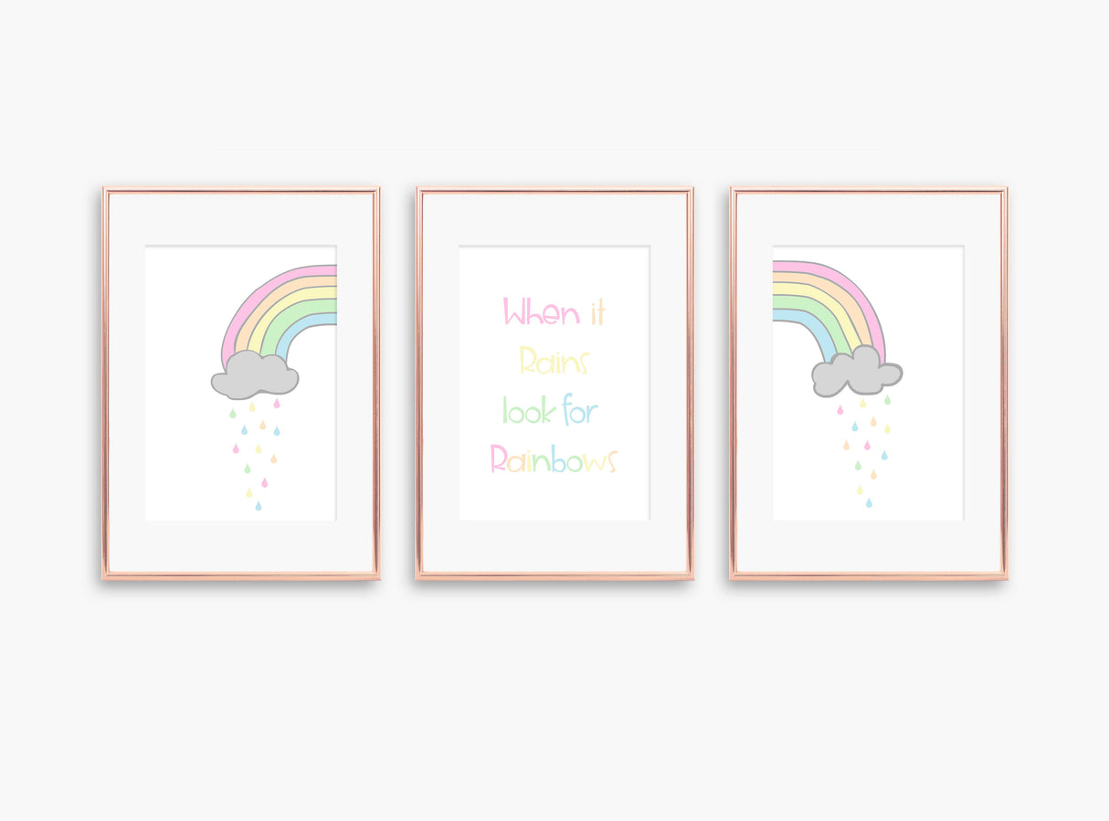 pastel nursery decor, rainbow nursery wall art, rainbow wall art, rainbow pictures, pastel rainbow nursery decor