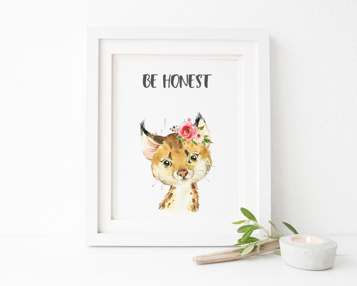 Woodland Nursery Wall Art, Personalized Kids Name Picture, custom kids name, Watercolour Nursery Art, Animal Nursery Art