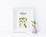 Owl Nursery Decor, Childrens Owl Room Decor, Woodland Animal Prints, woodland animals uk, woodland animal decor