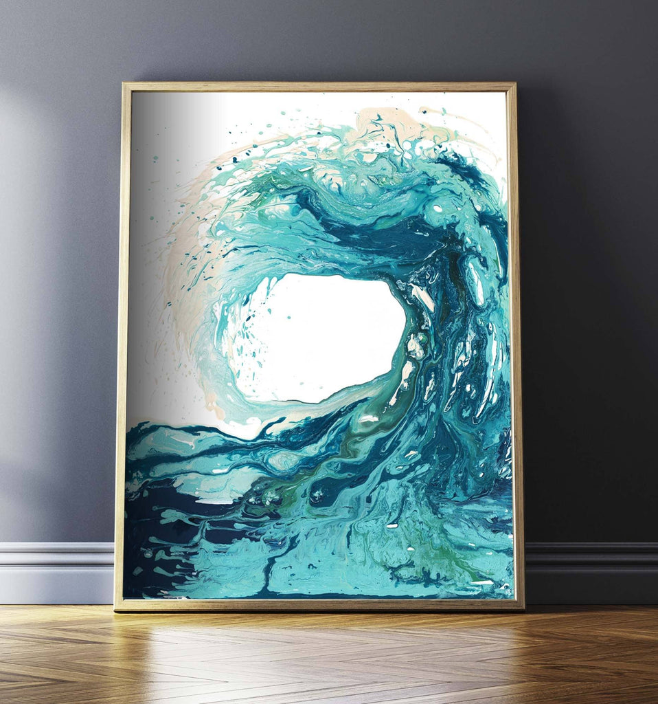 Abstract Art Prints - Ocean Print - Abstract Art Prints - Ocean Wave Painting - Sandbanks Wave I