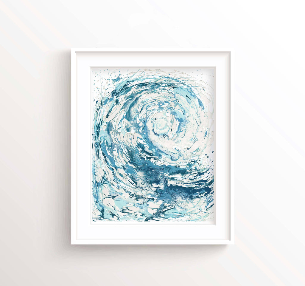 Ocean Wave Wall Art, Beach Wall Art, Crashing Wave Art, Sea Poster, Abstract ocean wave print for coastal home decor