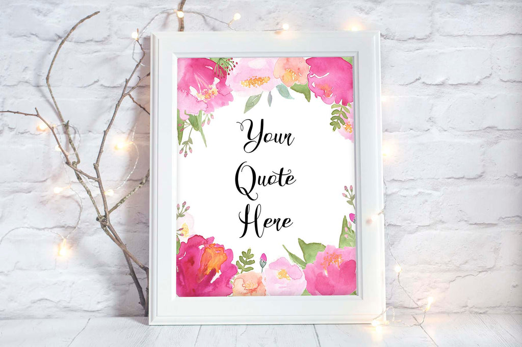 Custom Poem Print, Floral Custom Quote Print, Custom Text Print, Custom Print Quote, Your Quote Here, Personalized Quote Your Message Here