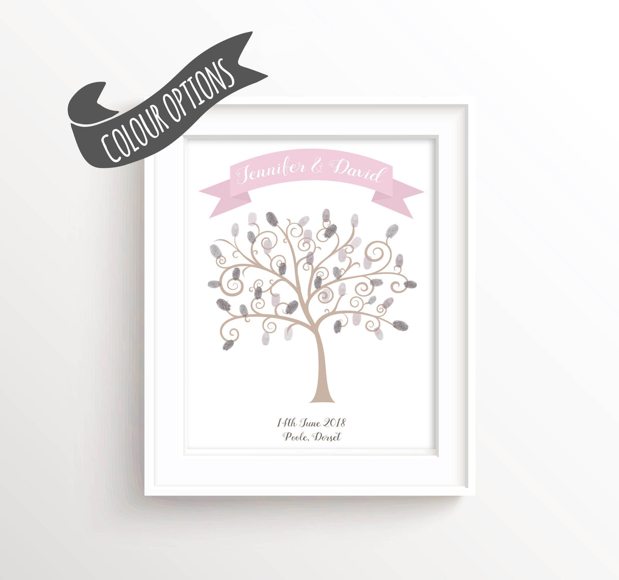 Fingerprint Tree Print - Wedding Fingerprint Tree Print, Wedding Tree Guest Book Alternative, Wedding Thumbprint Tree