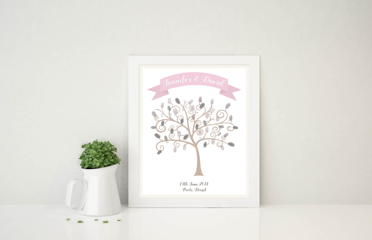 Fingerprint Tree Print - wedding guest book personalised, wedding guest book ideas, wedding guest book alternatives uk, Wedding Fingerprint Tree Print