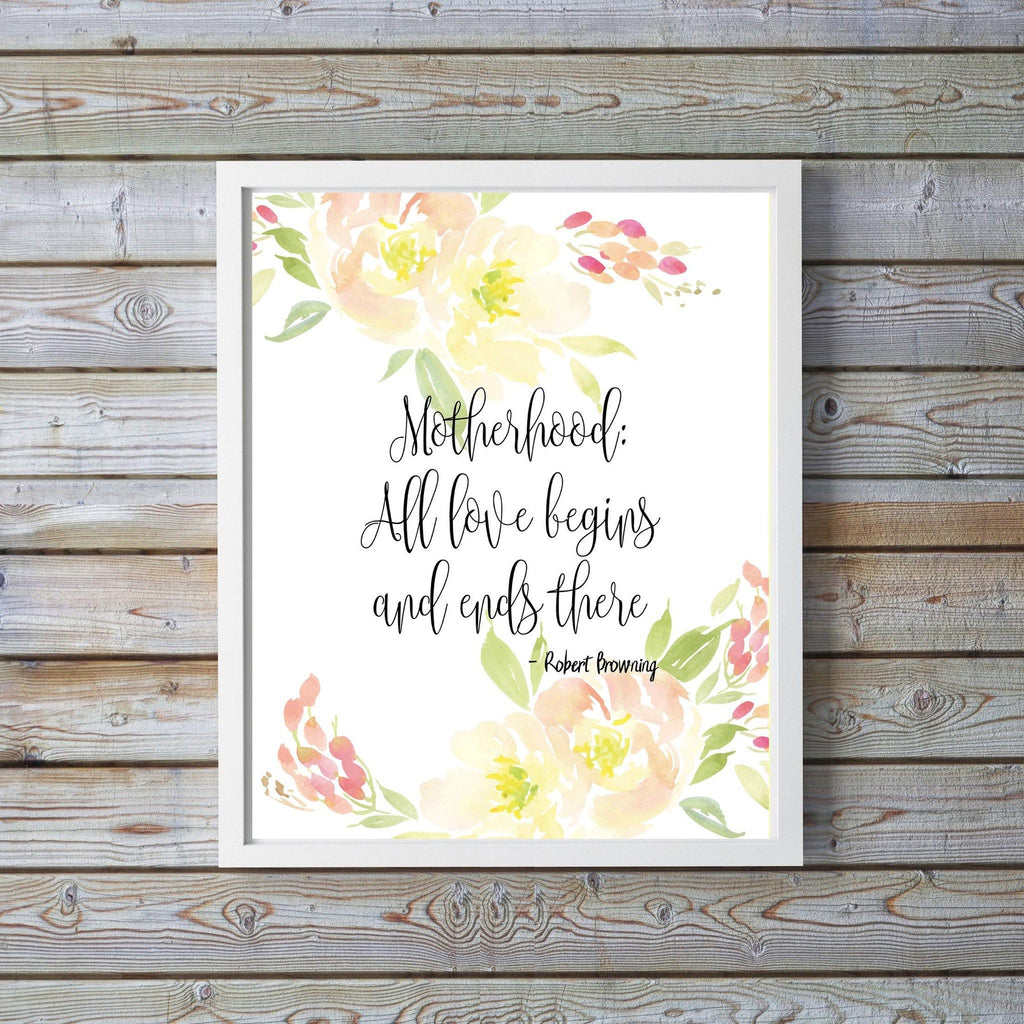 Motherhood Quotes Inspirational Print - Gift for Mothers Day Gifts UK, browning gift idea, browning gift ideas