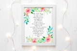 Floral Elements Grace Contemporary Lord's Prayer Art, Perfect for Spiritual Homes.