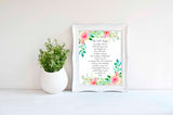 The Lord's Prayer Wall Art Print, Prayer Wall Decor, Christian Wall Art