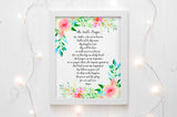 The Lord's Prayer Wall Art Print, Prayer Wall Decor, Christian Wall Art, Lord's Prayer print with old-style wording