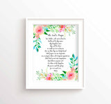 Pretty Modern Lords Prayer Poster - Perfect for a Christian Nursery, Lord's Prayer art, traditional wording